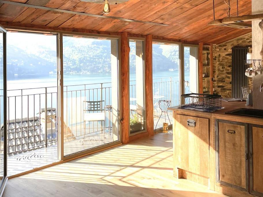 Romantic Home Stone With Amazing View Lake Of Como And Oleandra Laglio Exterior foto